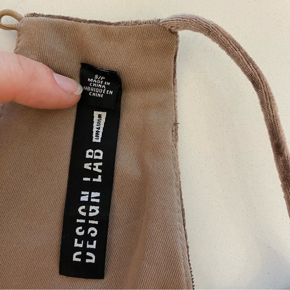 Design Lab Halter Dress, Crushed Velvet, A-line Style, Champagne Colour, (US S) - Picture 7 of 9